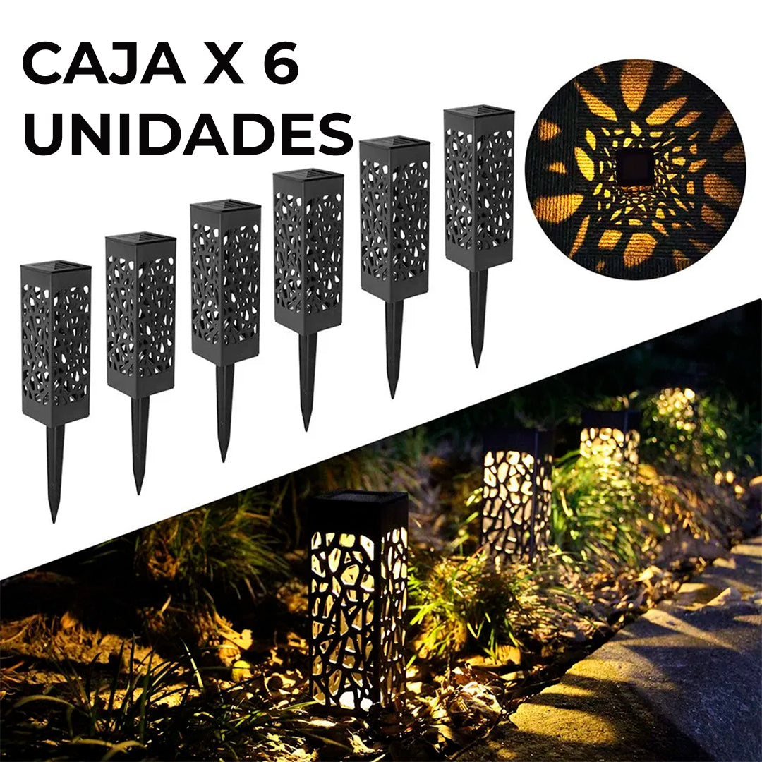 LUCES SOLARES CUADRADAS DE JARDIN PACK P