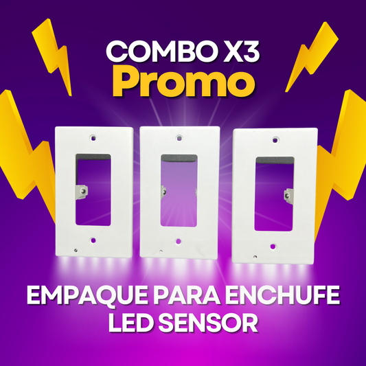 COMBO X3 EMPAQUE PARA ENCHUFE LED SENSOR