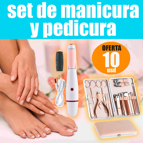 KIT REMOVEDOR CALLOS + MANICURE 18 PIEZA